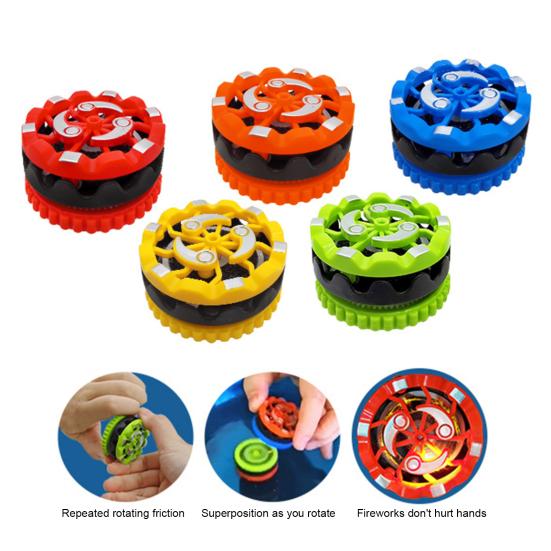 Светящийся волчок для снятия стресса, портативный, светящийся гироскоп, искры при столкновении, подсветка
