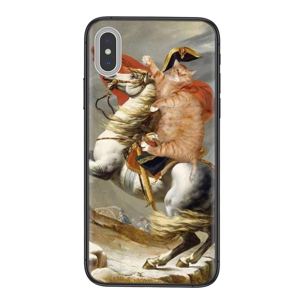 Очень дешево для iPhone 11 12 13 Pro Mini 5 5S SE 5C 6 6S 7 8 X XR XS Plus Max Leonardo Da Vinci Mona Lisa Pat Cat Black Funda