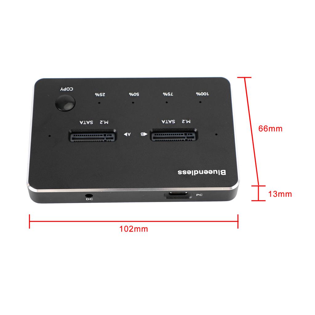 Док-станция SATA Дубликатор SSD M.2 SATA+SATA Корпус для твердотельного накопителя