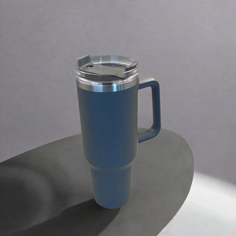 40 унций 1200 мл Термостакан с ручкой и соломинкой, Термокружка с двойными стенками, Дорожная кофейная кружка, Подарок