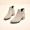 Fashion British Metal Rivet Flock Thick Heel Chelsea Boots for Women Designer Soft Sole Ladies Casual Shoes Fashion Ankle Boots Female