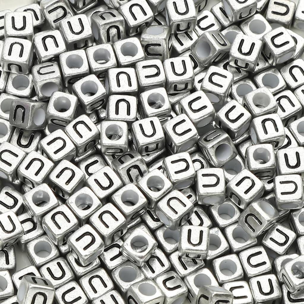 Acrylic English Letter Cube Beads For DIY Necklace Bracelet Earrings Jewelry Making Craft Accessories
