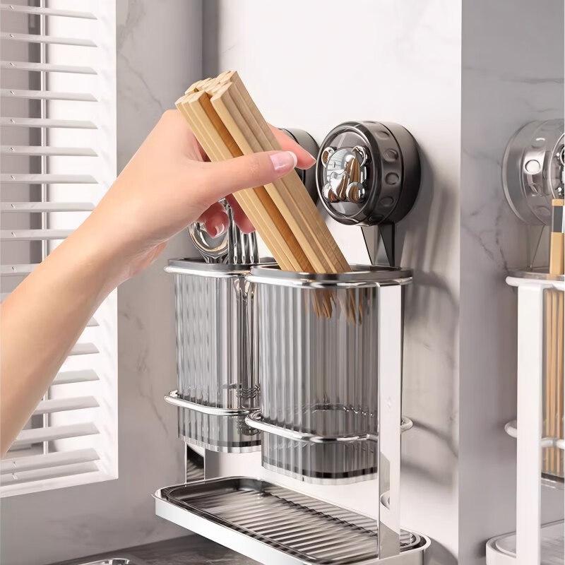 Weipello Wall-Mounted Chopstick and Spoon Holder