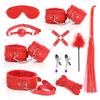 Sexy Leather BDSM Plush Bondage Bundle Set Blindfold Handcuffs Whip Sex Toys for Women Nipple Clip Butt Plug Exotic Sex Toys