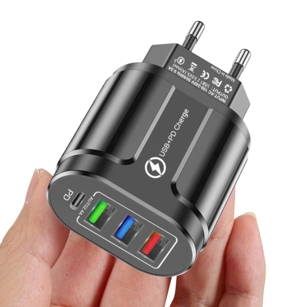 PD33W GaN QC3.0 Многопортовое EU Зарядное устройство 9V/12V Адаптер Быстрой Зарядки