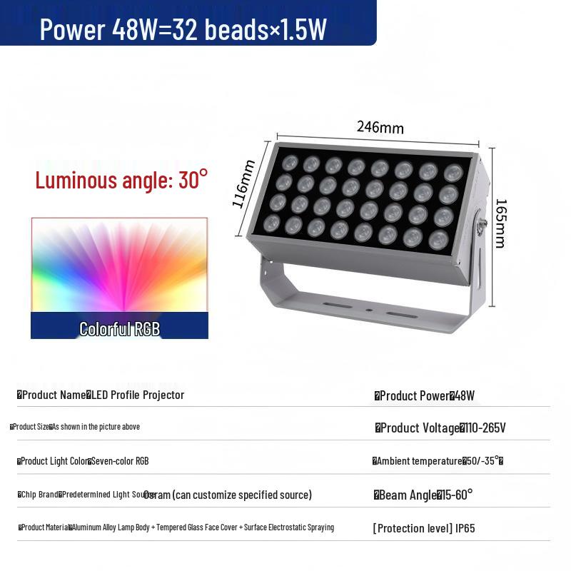 LED Floodlight Outdoor Waterproof Spotlight for Wall, Pillar, or Tree