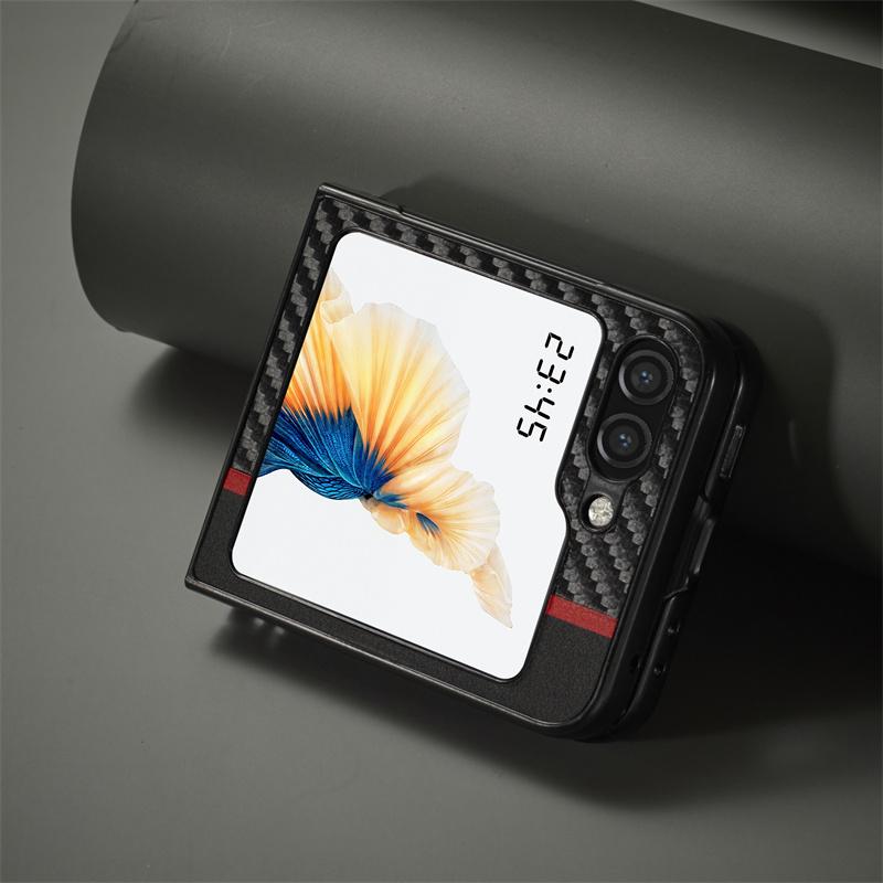 Чехол для Samsung Z Flip 6, ультратонкий кожаный чехол из углеродного волокна для Samsung Z Flip 5 4 3 6 Z Fold 6 5 4 3 5G, противоударный чехол