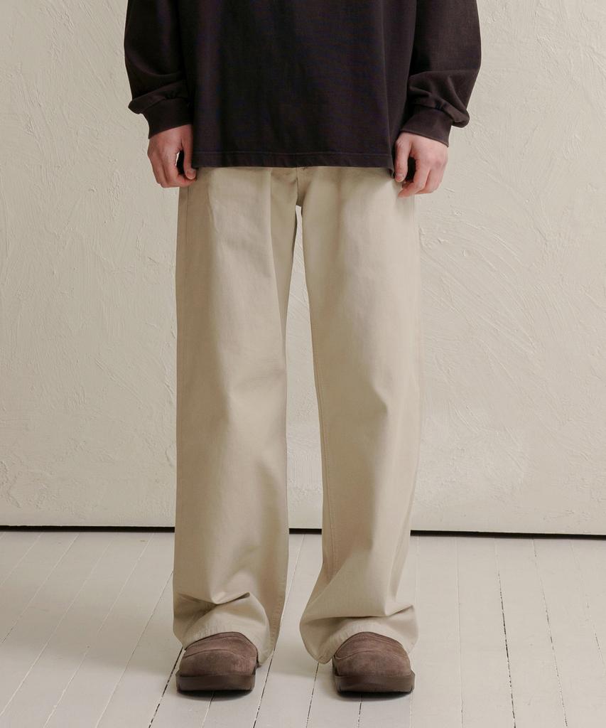 DENMADE Den0602 Extra Wide Cotton Pants (Light Beige)