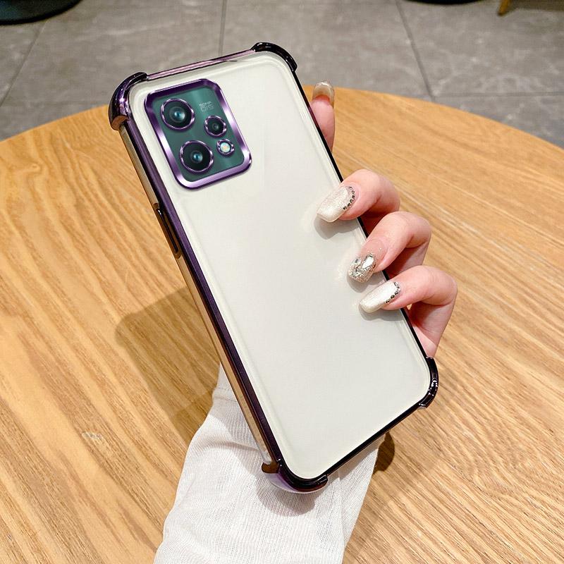 Для Realme 9 5G Чехол Realme 9 Pro Чехол Realme 9 Pro Чехол для телефона RMX3472 Бампер Противоударный Защитный Чехол Прозрачная гальваническая пластина