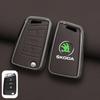 FMO3 Zinc Alloy Leather Car Remote Key Case Cover Protector Shell Fob For Skoda Superb A7 Kodiaq Octavia A7 A8 Keychain Accessories