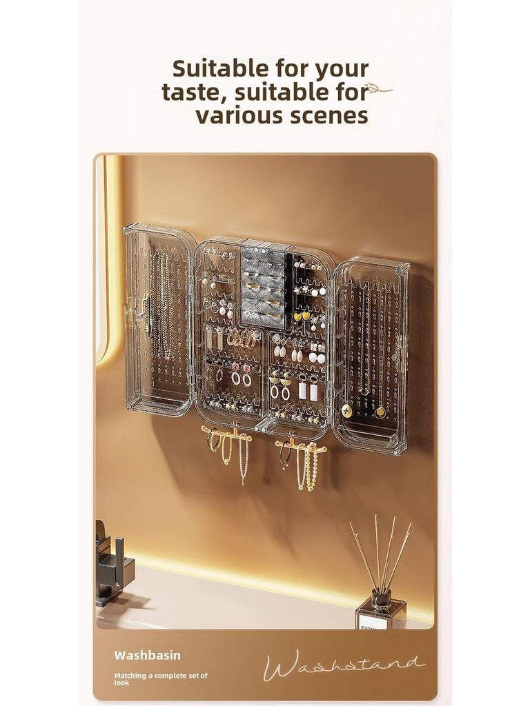 Настенная вместительная шкатулка для хранения ювелирных изделий: Многофункциональная стойка для сережек, ожерелий, элитный и изысканный дизайн
