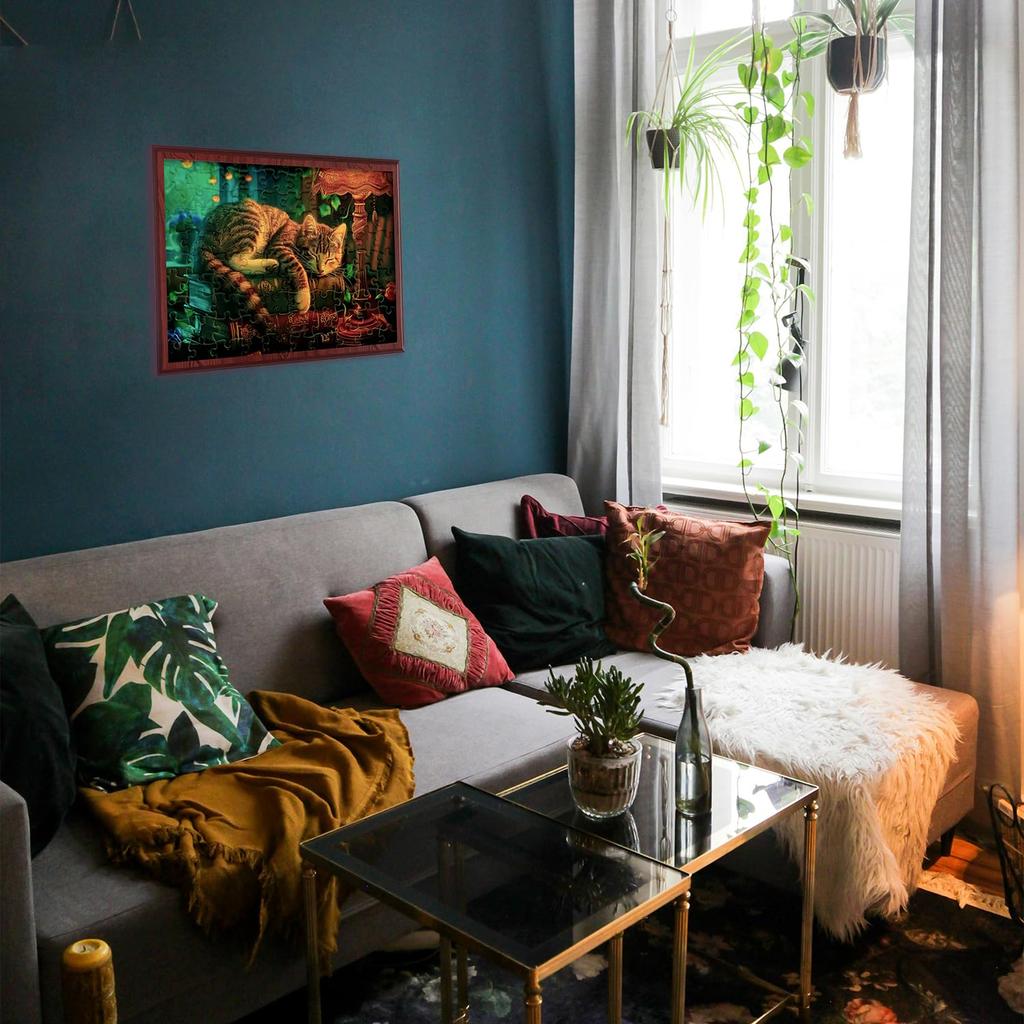 Пазл МИСИТУ из 100 деталей, крупные детали, пейзаж, живопись, кошка, животные, домашние питомцы, милый, книга, учеба, подарок, день рождения, годовщина, праздник,