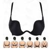 Women's Half-cup Bra Set Sexy Gather U-shaped Bra Simple Glossy Brassiere Top Thin Bottom Thick Underwear Set Adjustable Low-cut Off Shoulder Bra Set
