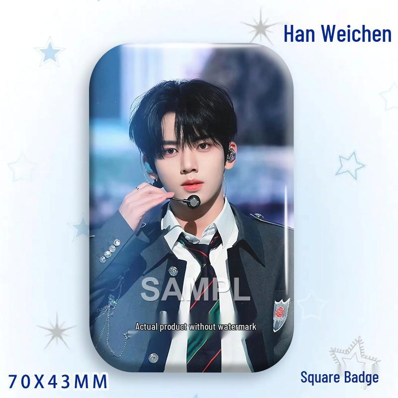 Han Weichen Star Idol Laser Tinplate Badge Brooch Pendant