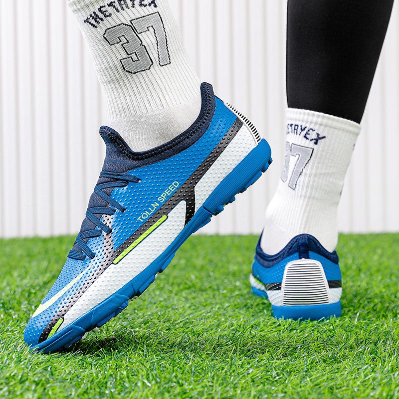 Футбольные бутсы для мальчиков и девочек, для детей младшего и среднего школьного возраста, футбольные бутсы с шипами AG, для соревнований и тренировок, от сломанных ногтей, резиновые кроссовки