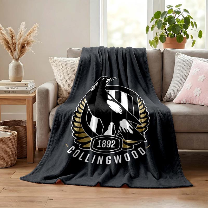 Collingwood Football Club blanket Flannel Blanket Soft Cozy Plush Throw for Sofa Bed Lightweight Home Decoration Gifts for Christmas various holidays