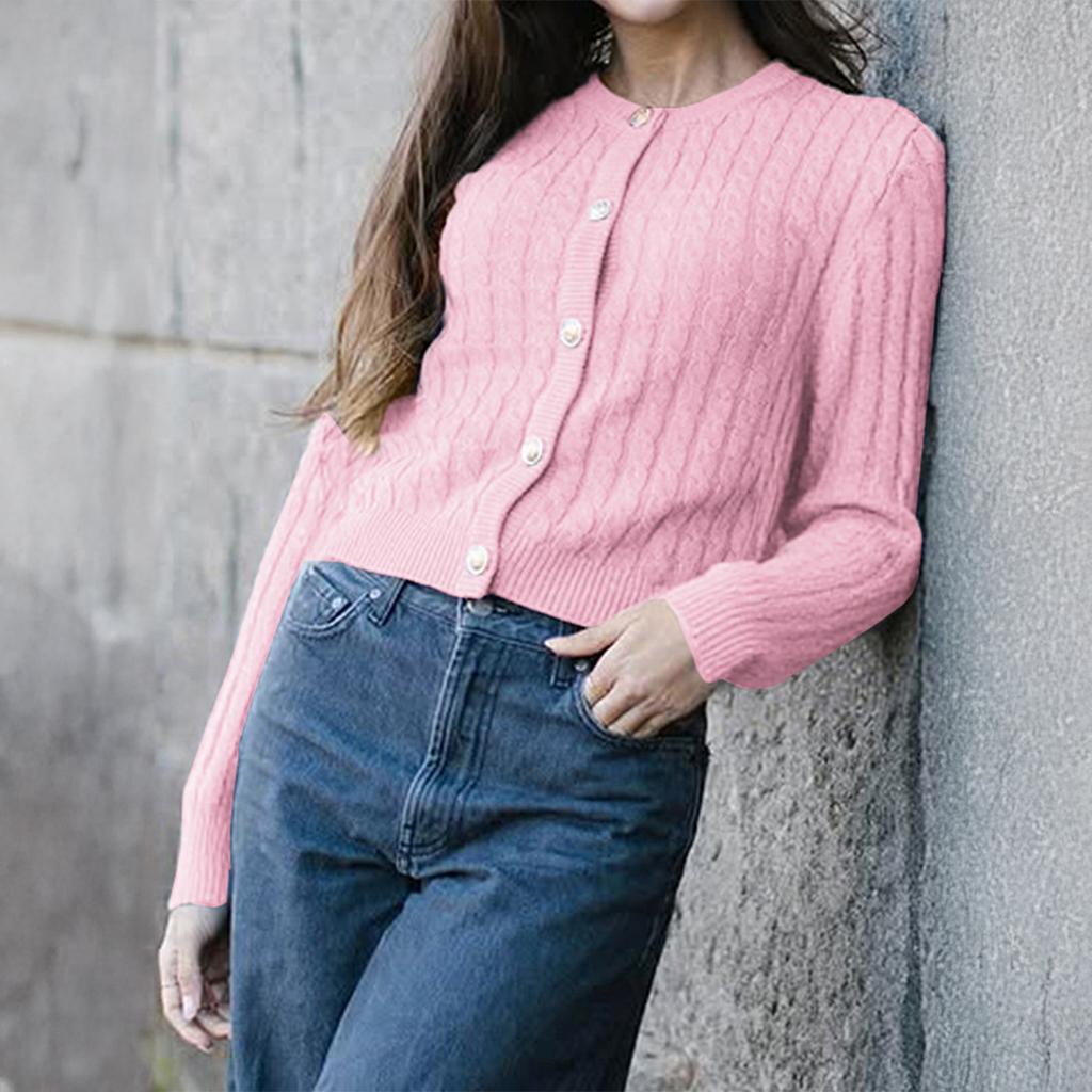 Casual Style Solid Color Long-sleeved T-shirt Sweater Women's Woolen Clothing 2025 Autumn and Winter