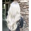 Women Natural White Long Curly Wig Synthetic Wavy Hair Full Front Heat Wig