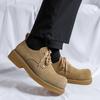 Shoes for Men 2024 Lace Up Leather Casual Shoes Spring and Autumn Round Toe Solid Platform Mid Heel Water Proof Loafers