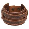 Men Women Punk Retro Wide Faux Leather Belt Bracelet Wristband Jewelry Gift