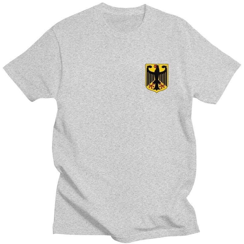 Индивидуальная мужская футболка с гербом Германии, с коротким рукавом, хлопковая футболка, футболка для отдыха, футболка с немецким флагом и орлом, приталенная одежда