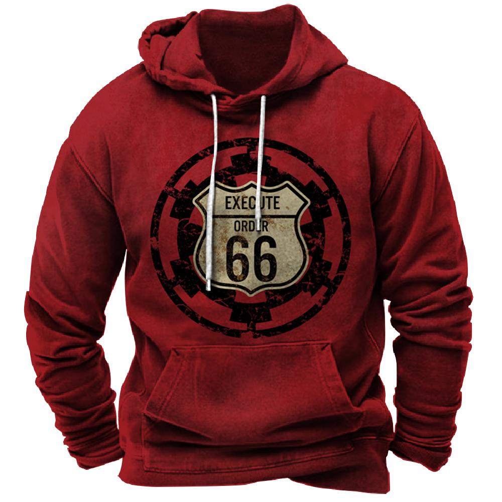 Винтажное худи Route 66 3D-принт Толстовки Модные толстовки Свитшоты Для мальчика Женская Мужские спортивные костюмы Мужская Женская Одежда толстовки