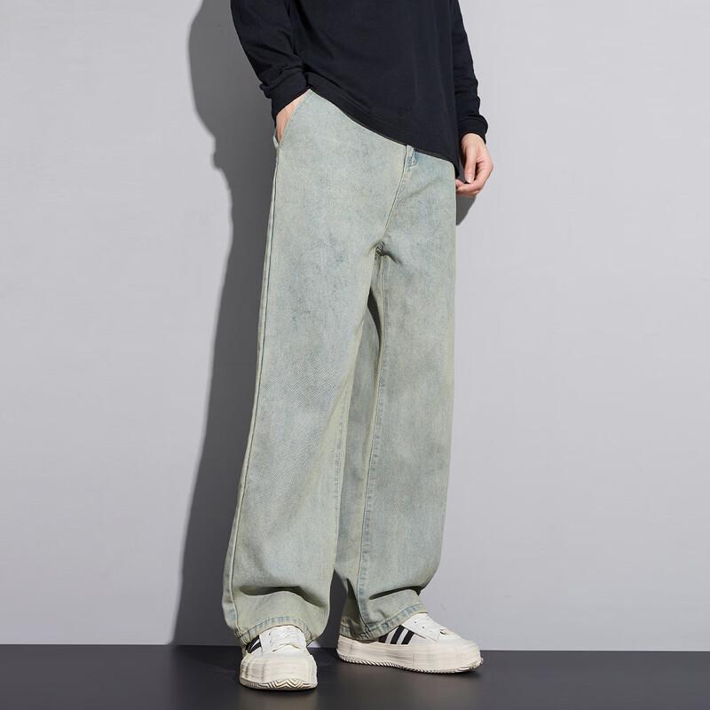 paul frank Мужские джинсы из выстиранного денима с эффектом потертости, прямого кроя