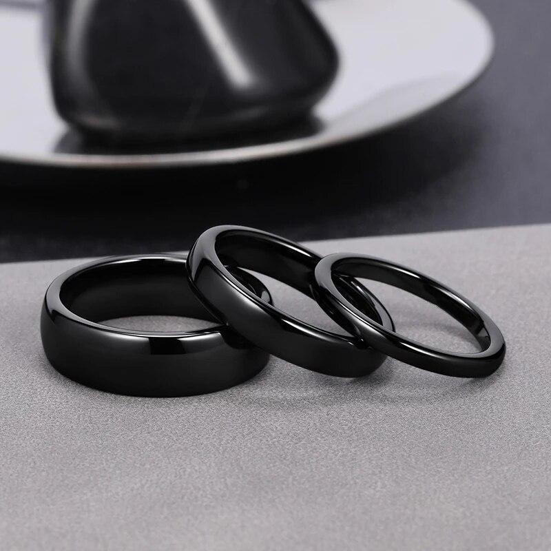 Модные простые стильные ювелирные изделия для пар, гладкие 4/6/10 мм, женские и мужские кольца на палец для влюбленных, черные магнитные кольца с гематитом, обручальное кольцо