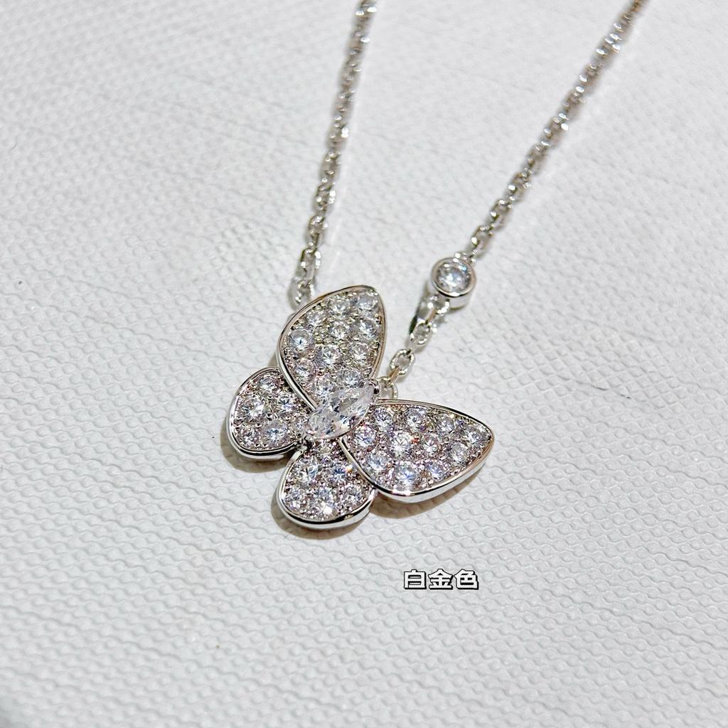 Latest Hot Brand Vintage Women's Necklace Luxury Jewelry For Women 925 Silver Butterfly Shape Designer Pendant Chain Necklaces