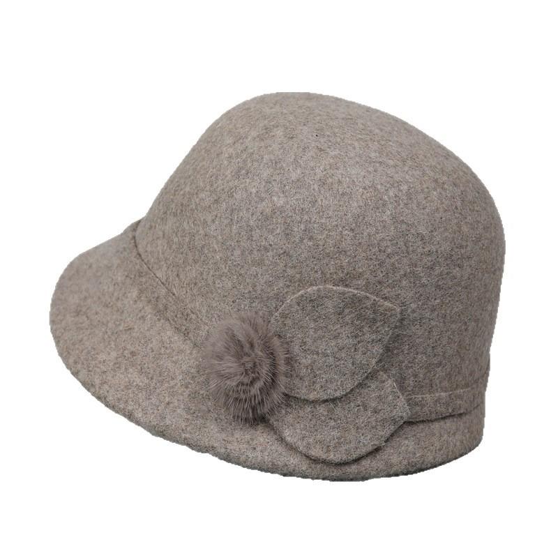 Осенне-зимняя шляпа женская шерстяная шляпа-котелок утолщенная теплая шляпа
