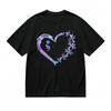 Women's Slight Stretch Breathable Classic T-Shirt Semicolon Heart Graphic Tee