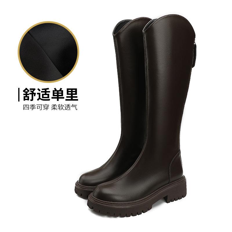 Осень и зима новые рыцарские сапоги на толстом каблуке на заказ в британском стиле, но сапоги до колена женские на заказ с застежкой-молнией сзади женские сапоги-сигареты