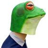 Маски Хэллоуин Косплей Причудливый Реквизит Лягушка Латексная Маска на Голову Желто-Зеленая