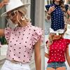 2023 Summer Lace Hollow Long-Sleeve Stand Collar Cotton Women's Shirt