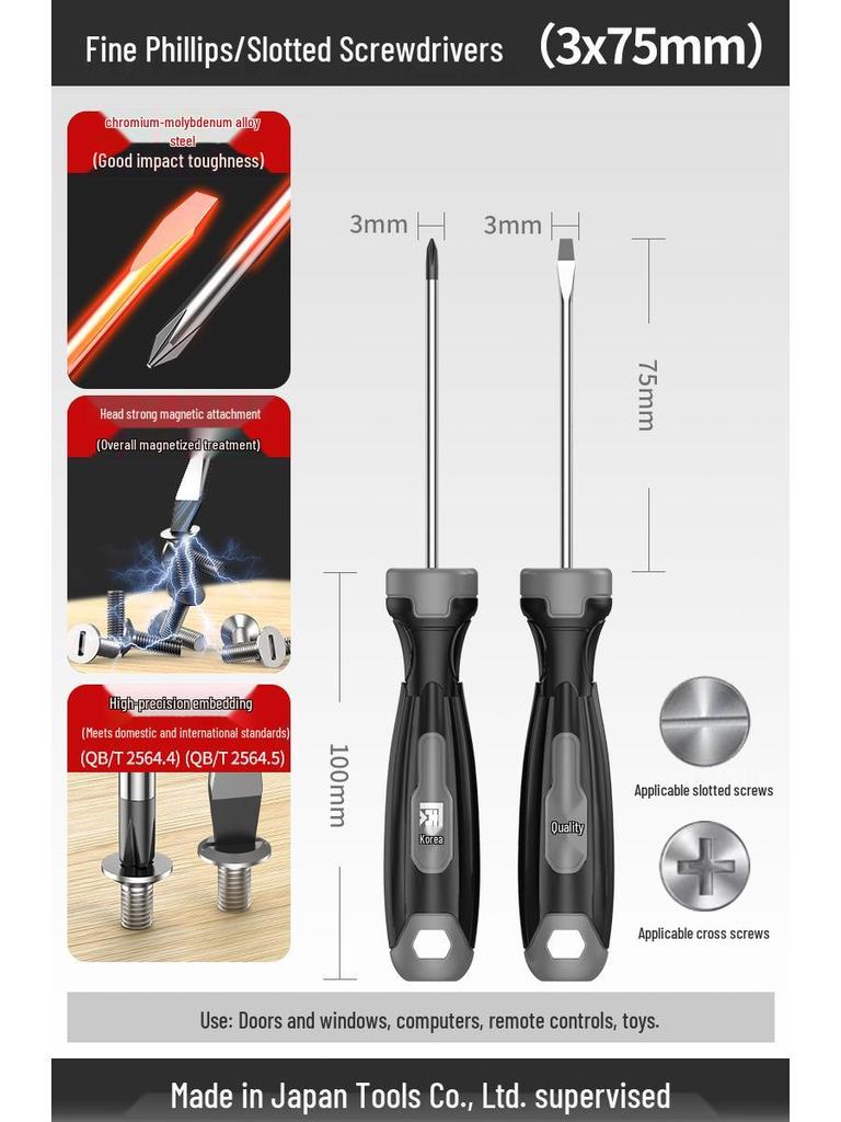High-Quality Industrial Screwdriver Set: Phillips, Flathead, Torx, Strong Magnetic, Durable Manual Tools