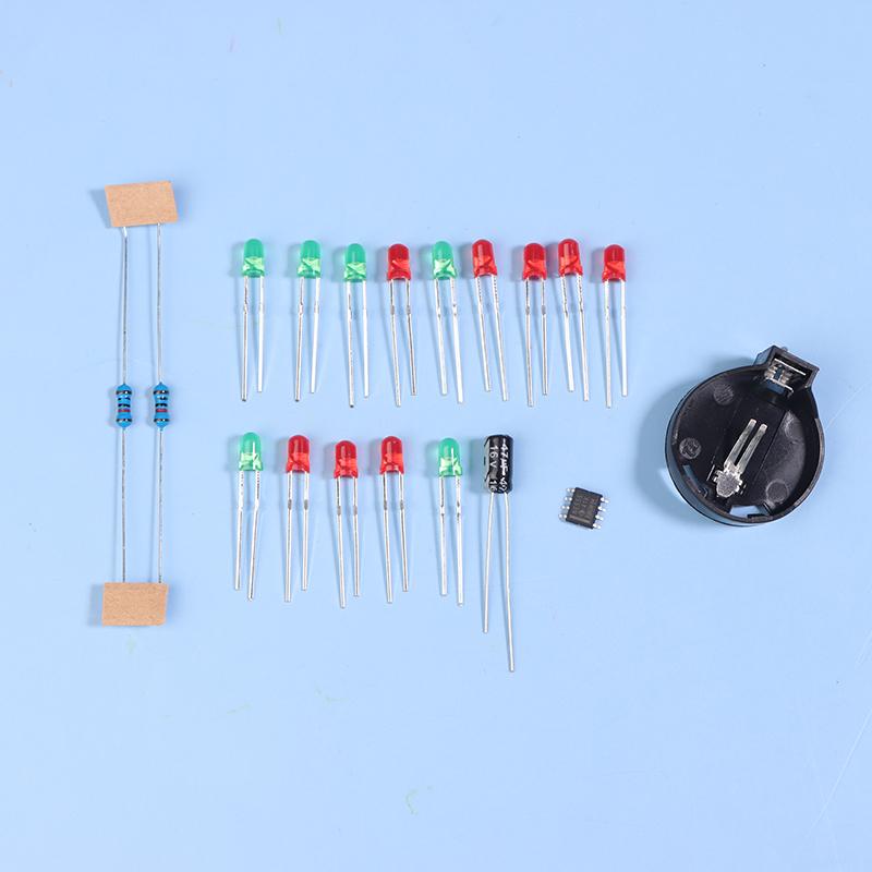 Электронный комплект для самостоятельной сборки Ne555, красная светодиодная елочная игрушка, мигающий свет, электронный компонент, забавная пайка, постоянный ток 3 В