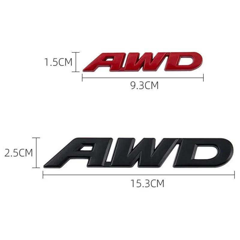MPC4 3D Metal AWD Letters Rear Trunk Fender Emblem Badge Sticker Decals For Honda CRV HRV Highlander Car Styling Accessories