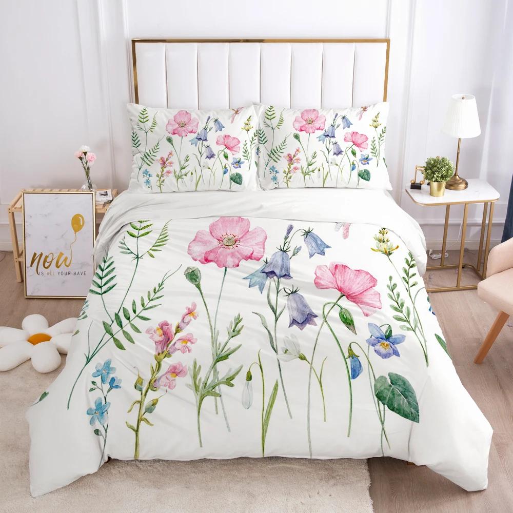 Bedding Set Duvet Cover Pillowcases Comforter/Quilt/Blanket Cover Luxury 3D HD Quality Printed Reactive Queen Single Leaf