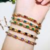 S0160 Multi-Color Optional, Simple Square Round Zircon Bracelet Real Gold Electroplating Hand Jewelry
