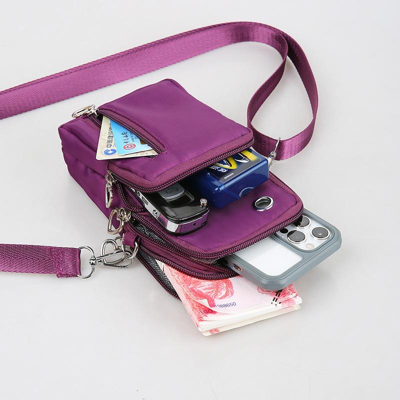 Новая сумка для мобильного телефона, женская сумка-мессенджер, трехслойная нейлоновая сумка с застежкой-молнией, вертикальная модель, сумка для мелочи, сумка на руку.