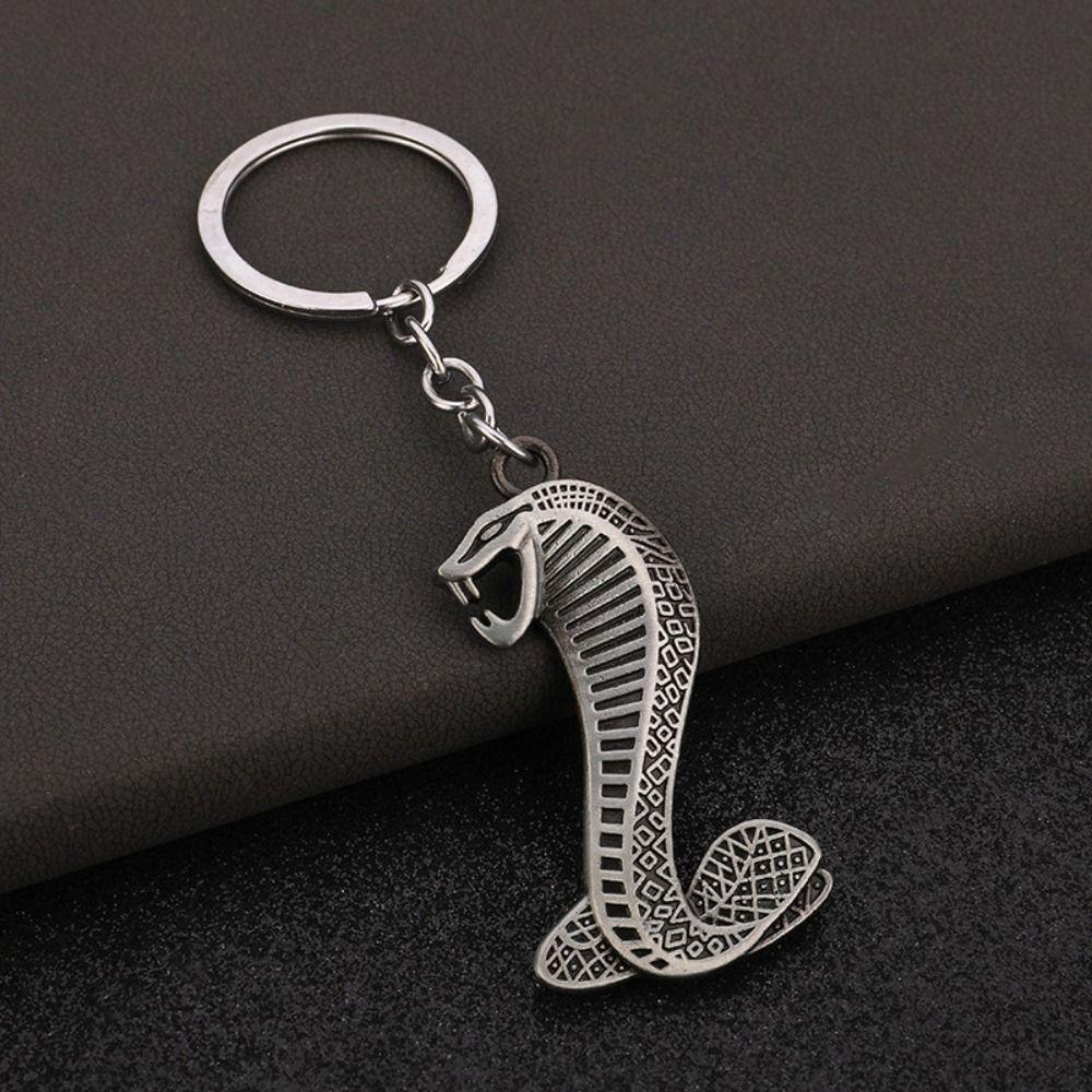 Zinc Zinc Alloy King Cobra Key Ring Fangs Car Key Chain Bag Ornament King Cobra Keychain  Birthday Gift