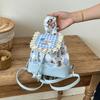 Школьная сумка милый балетный кружевной мини-рюкзак новый для девочки сердце контрастный цвет клетка милый с принтом маленький рюкзак