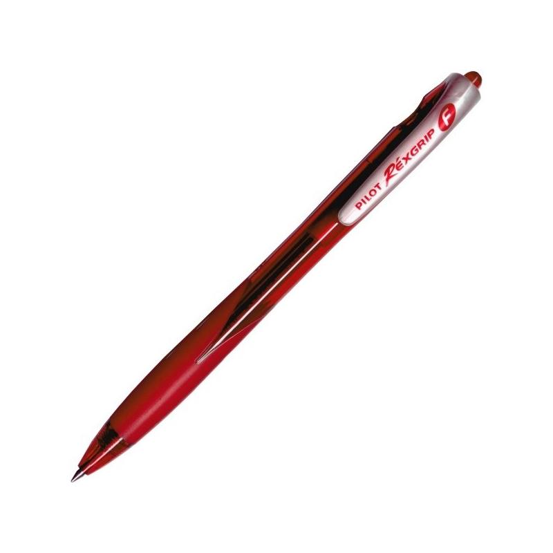 Pilot rexgrip F ballpoint pen. Oil-filled. Red