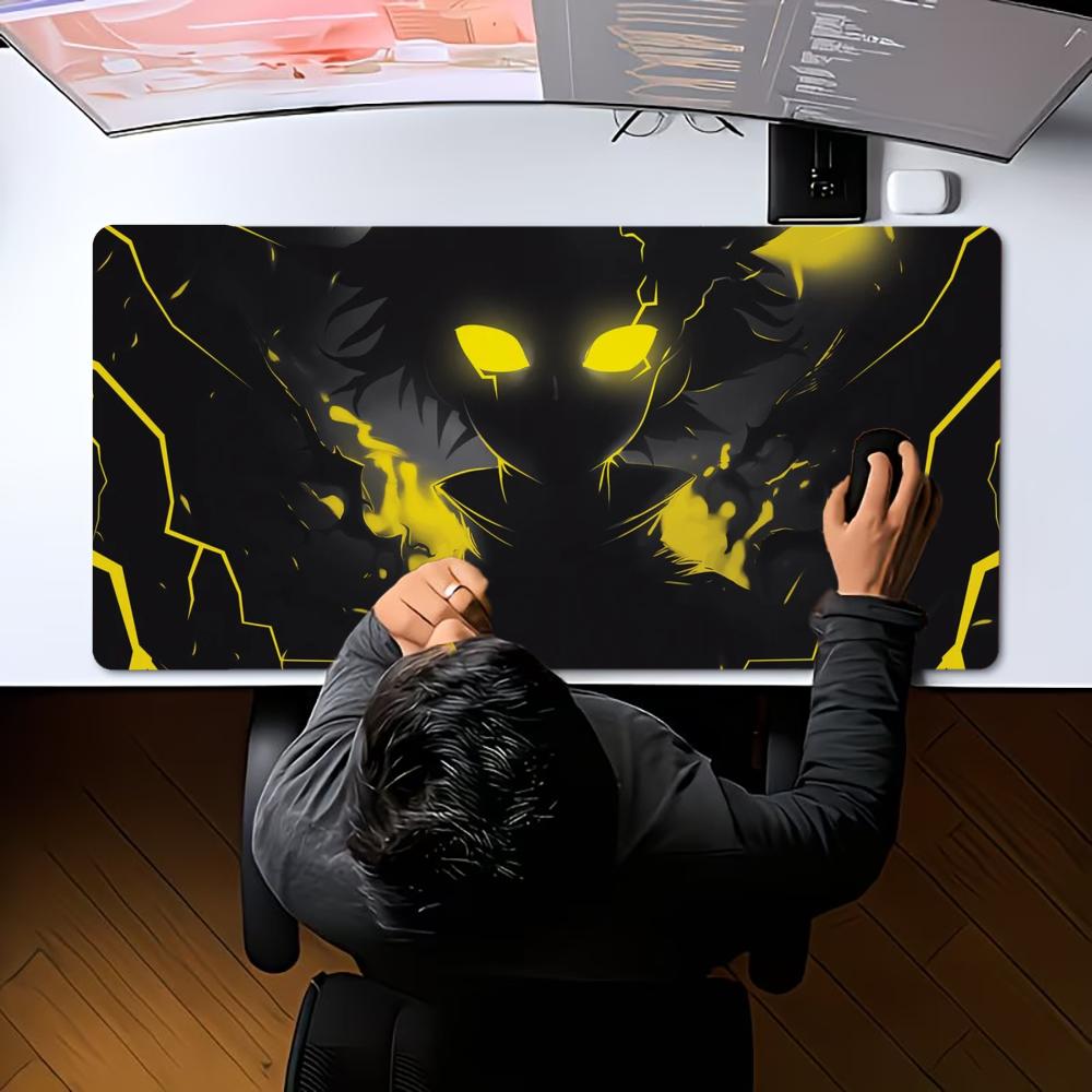 XXL Large Gaming Mouse Pad Anime Glowing Eyes Neon Crack Desk Mat Non-Slip Rubber Keyboard Pad Overlock Deskpad PC Accessories