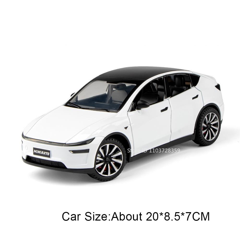 1:24 Модели Игрушечных Машинок Model Y Roadster Литые из Сплава Открывающиеся Двери Звук Свет Оттяни Назад Изысканный Салон Модели Транспортных Средств