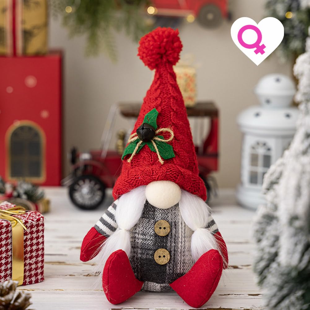 Christmas Gnomes Plush Santa Doll Knitted for Desk Shelf Fireplace Winter Holiday Decor Gonk Dwarf Elf Decoration Gifts New Year