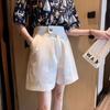 High Waist Cotton Wide-Leg Summer Shorts for Women - Plus Size, Korean Style, Non-Elastic, Loose Fit