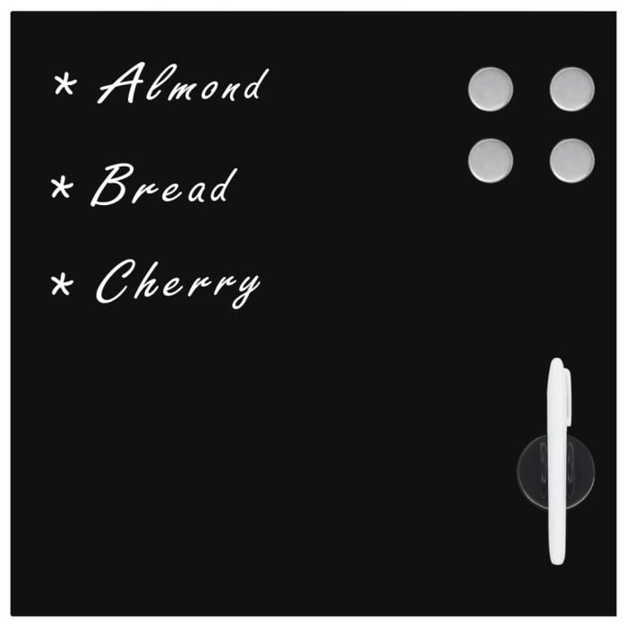 VidaXL Magnetic Wall-Mounted Blackboard Glass 60x60 Cm