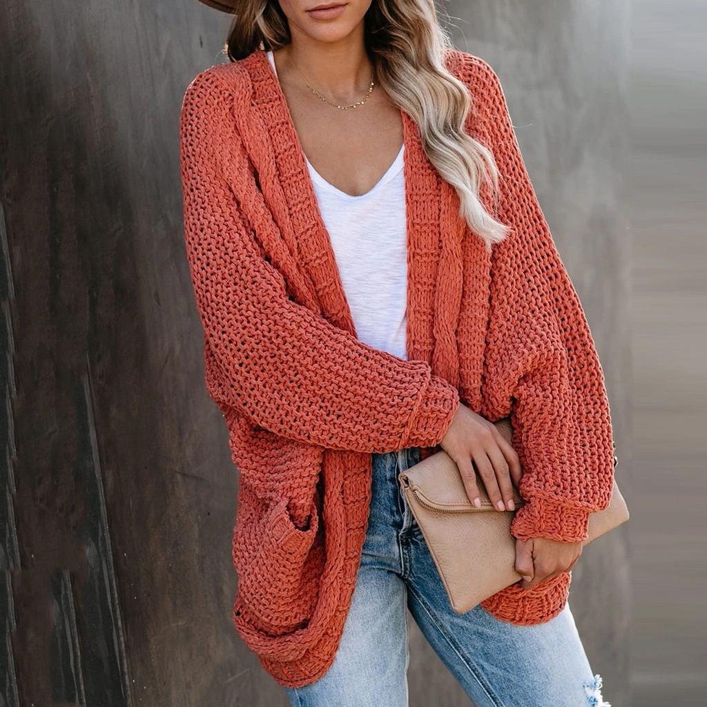 Women's Knit Cardigans Loose Slouchy Oversized Wrap Chunky Pocket Sweaters Coat