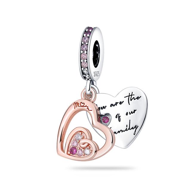 Стерлингового серебра 925 пробы, сердце, лапа животного, прозрачная снежинка, сверкающая корона, подвеска в виде тыквы, подходит для оригинального модного браслета